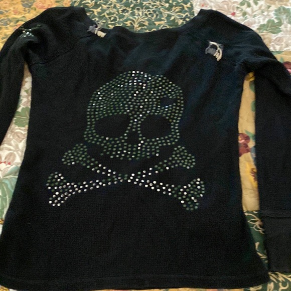 Miss Me top Rhinestone Top S  100% Cotton Preowned Vintage Distressed - Picture 6 of 9